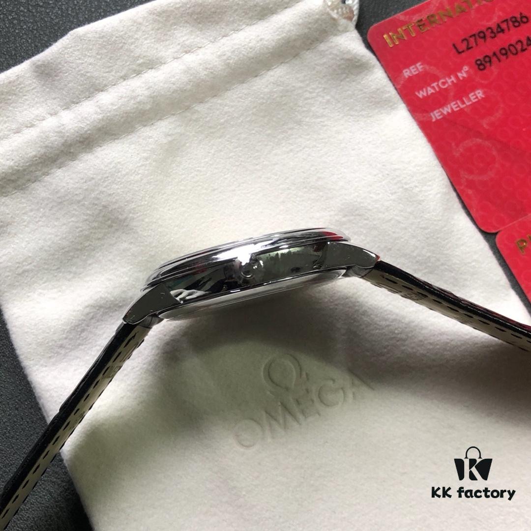 KY's Latest Masterpiece Omega De Ville Series, Full Watch Molded from Original, 12-Month Development, 39.5mm Diameter, Equipped with Imported Stable 9015 Movement, Paired with American Crocodile Leather Strap