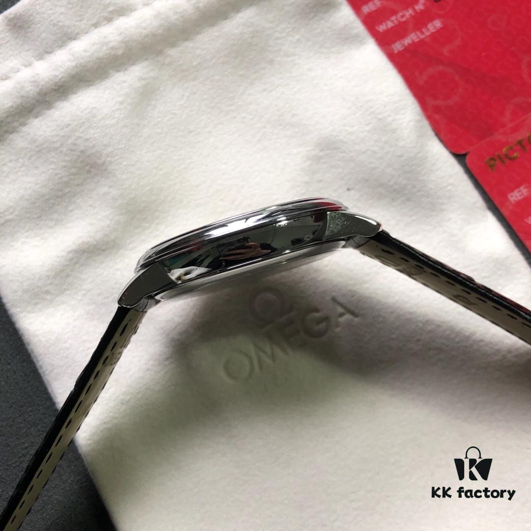 KY's Latest Masterpiece Omega De Ville Series, Full Watch Molded from Original, 12-Month Development, 39.5mm Diameter, Equipped with Imported Stable 9015 Movement, Paired with American Crocodile Leather Strap