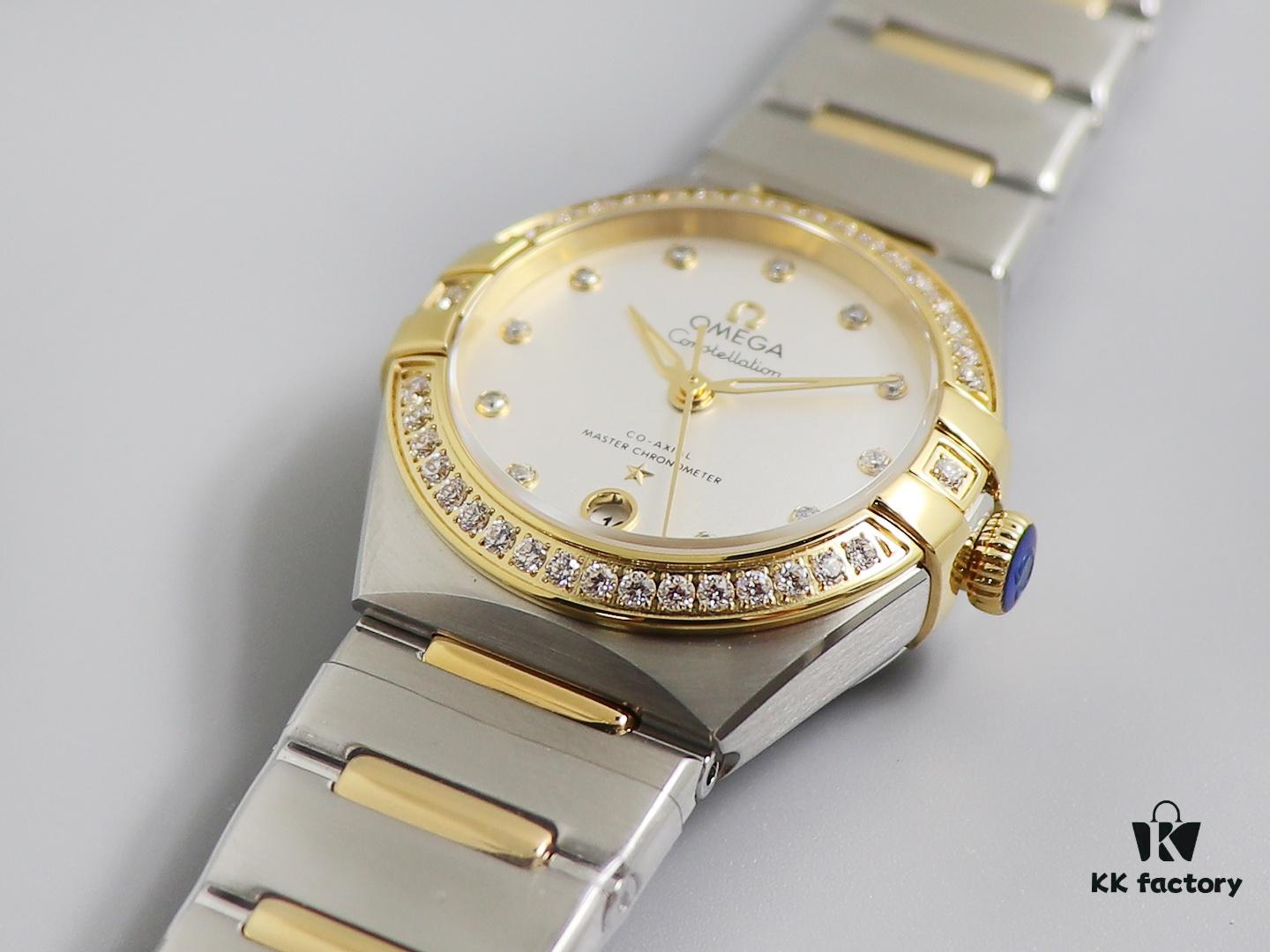 3S New Arrival: Mother-of-Pearl Dial, 5th Generation Omega Constellation Series! 29mm, Date Window at 6 o'clock, Adjustable Bracelet (2mm); Clone 8700 Movement