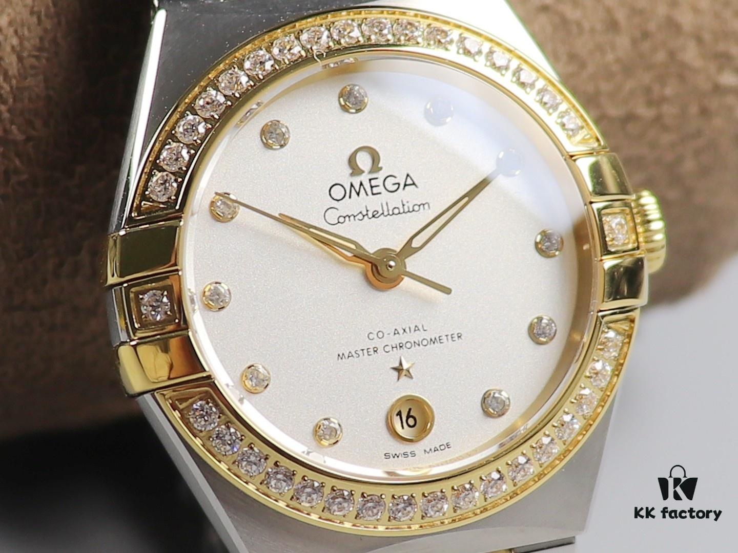 3S New Arrival: Mother-of-Pearl Dial, 5th Generation Omega Constellation Series! 29mm, Date Window at 6 o'clock, Adjustable Bracelet (2mm); Clone 8700 Movement