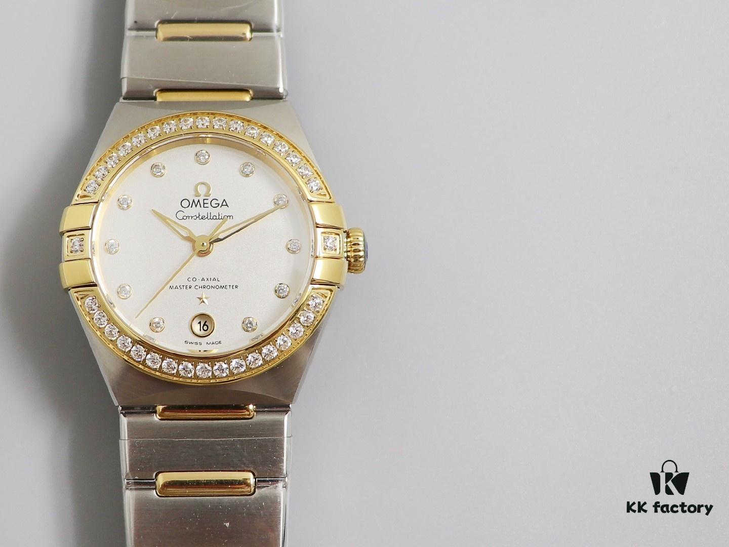 3S New Arrival: Mother-of-Pearl Dial, 5th Generation Omega Constellation Series! 29mm, Date Window at 6 o'clock, Adjustable Bracelet (2mm); Clone 8700 Movement