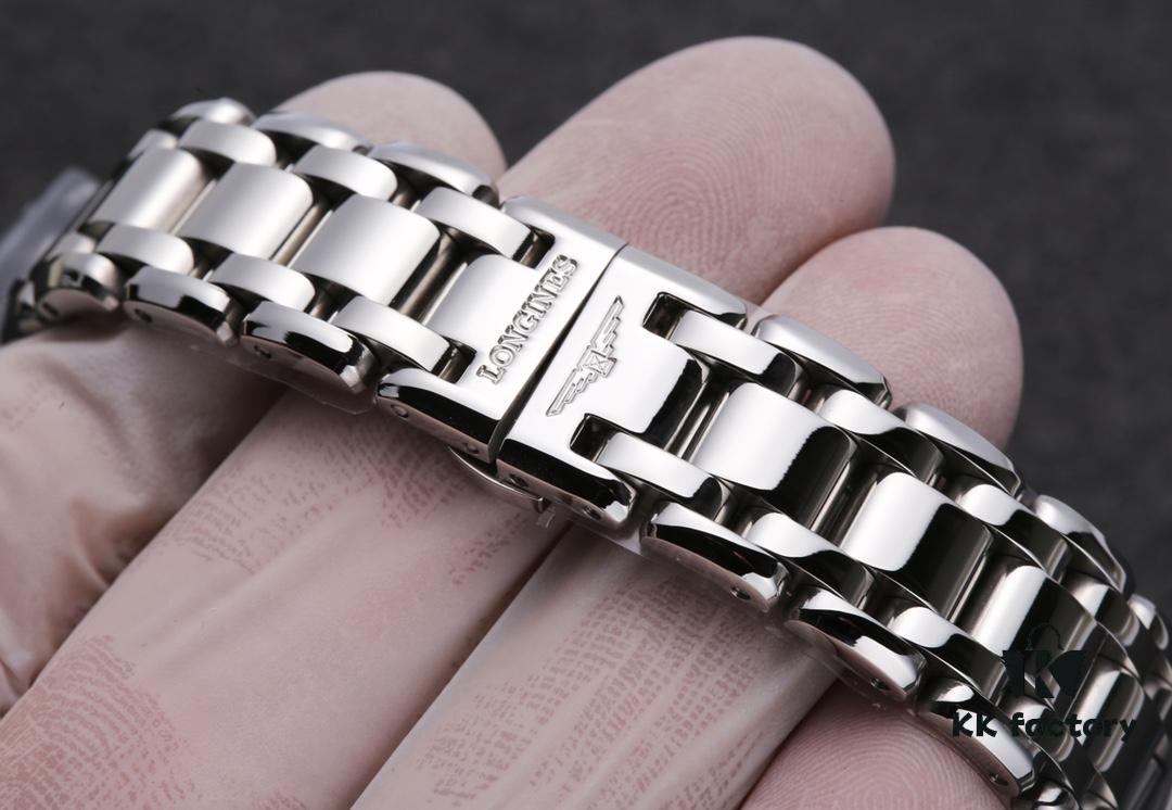 Mechanical Women's Watch with Full Circle VVS Genuine Diamonds, Longines La Lune L8.111.4.87.6, 120m Waterproof, Japanese NH05 Movement, Sapphire Crystal, Blue Heat-Treated Hands