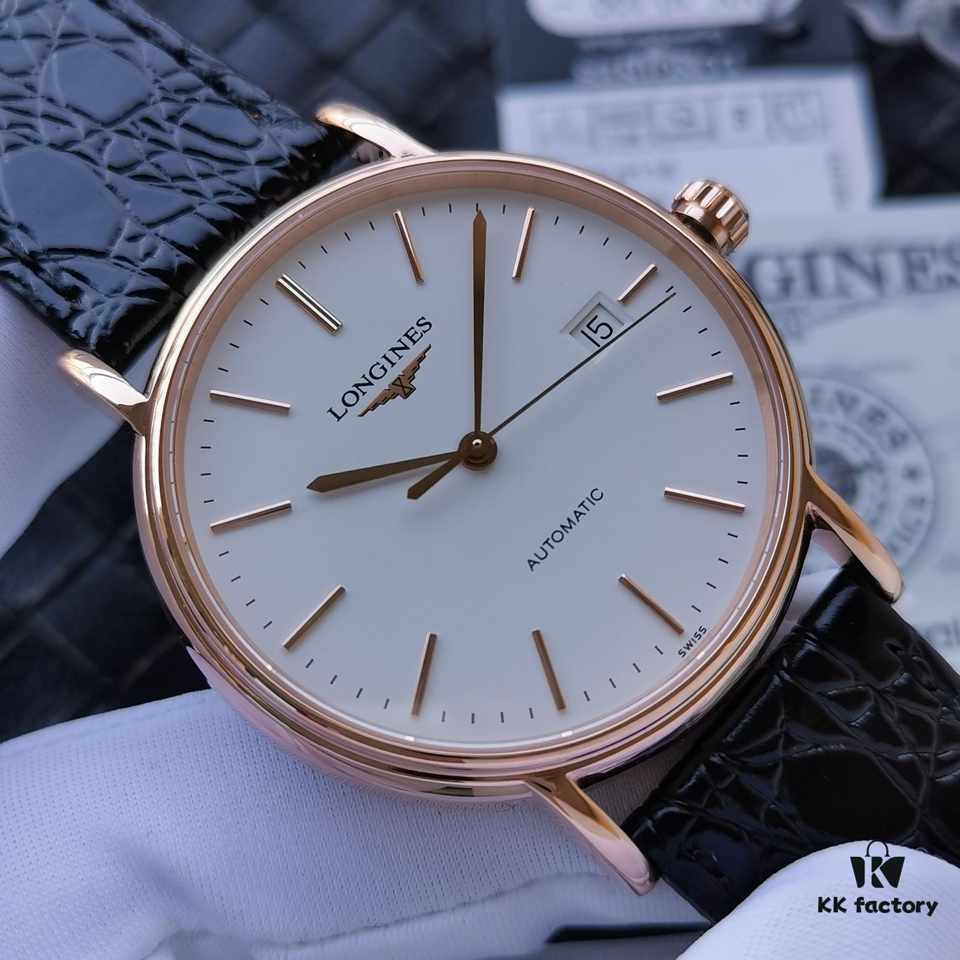 King Year (KY) Production - Longines Elegant Collection, 38.5mm Case, Cal.L619 Ultra-Thin Automatic Movement, Double-Sided Sapphire Crystal, 316L Stainless Steel Bracelet