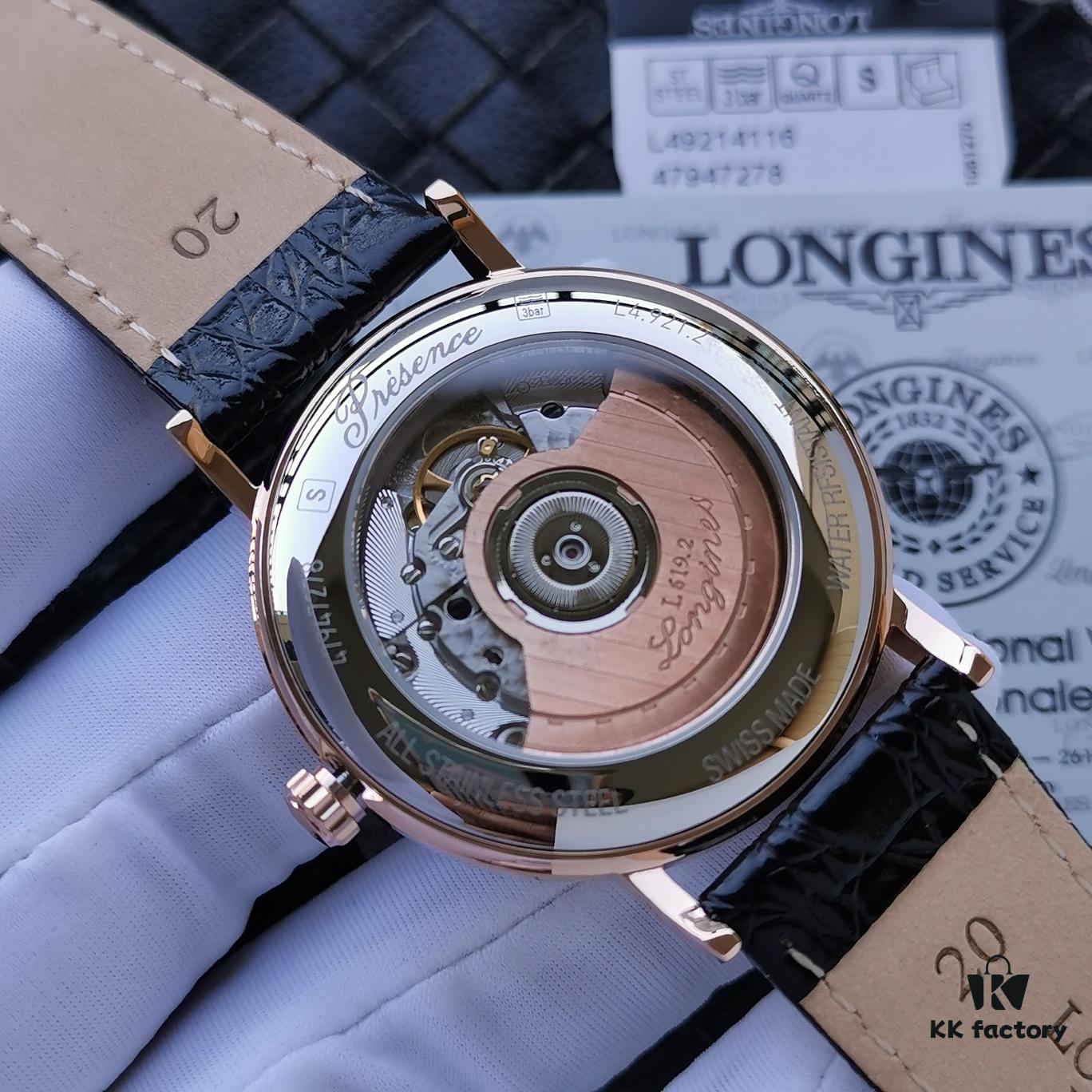 King Year (KY) Production - Longines Elegant Collection, 38.5mm Case, Cal.L619 Ultra-Thin Automatic Movement, Double-Sided Sapphire Crystal, 316L Stainless Steel Bracelet