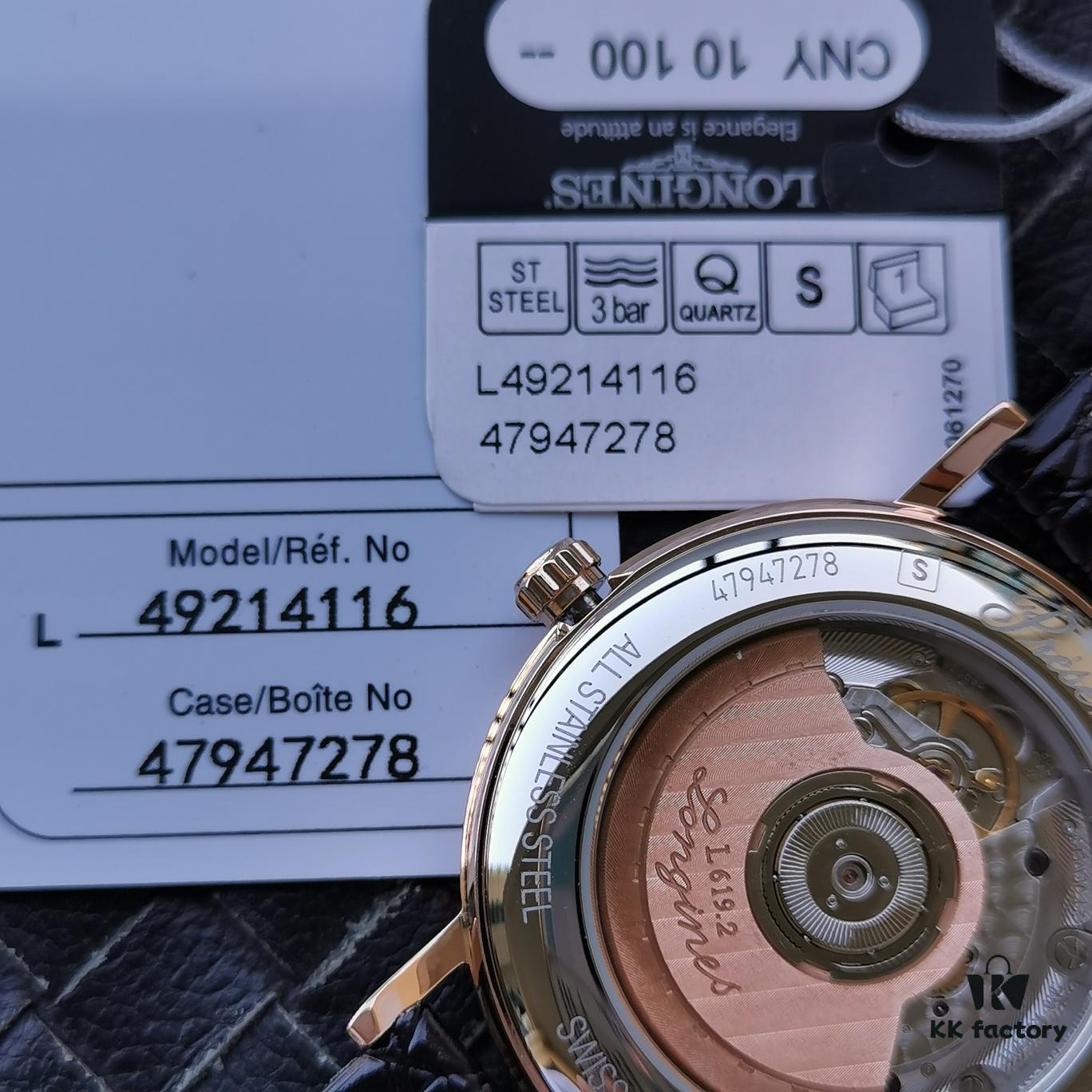 King Year (KY) Production - Longines Elegant Collection, 38.5mm Case, Cal.L619 Ultra-Thin Automatic Movement, Double-Sided Sapphire Crystal, 316L Stainless Steel Bracelet