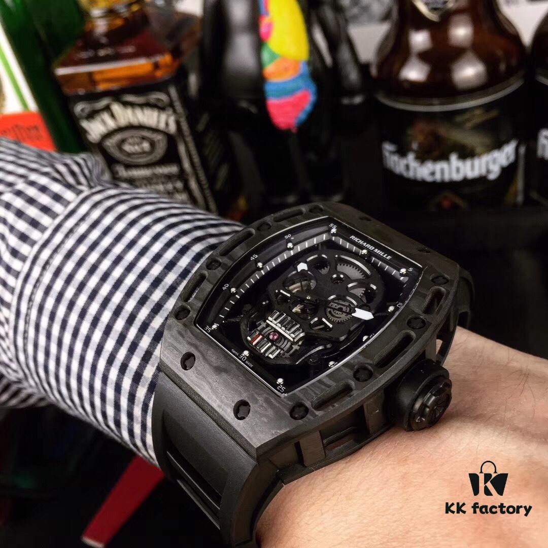 Richard Mille RM052 Series Latest Upgrade Skull Edition Carbon Fiber Case with Original Imported Mechanical Movement