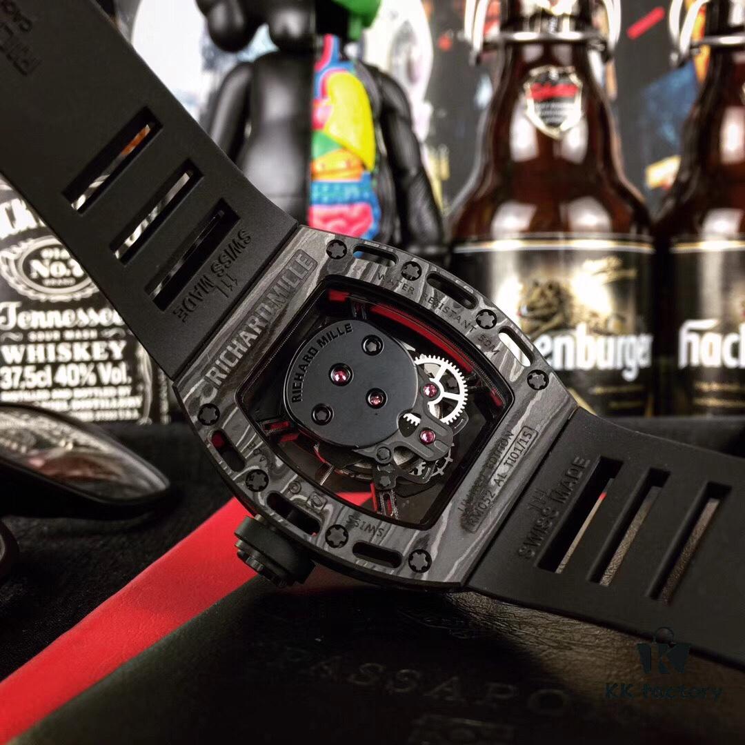 Richard Mille RM052 Series Latest Upgrade Skull Edition Carbon Fiber Case with Original Imported Mechanical Movement