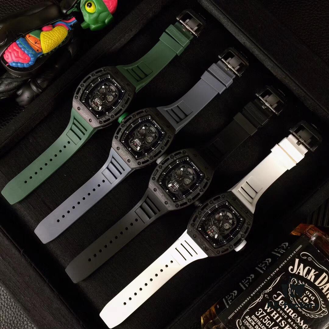 Richard Mille RM052 Series Latest Upgrade Skull Edition Carbon Fiber Case with Original Imported Mechanical Movement