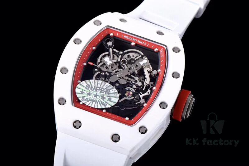 KV Taiwan Factory's Latest Masterpiece! Richard Mill RM055 White Ceramic with White Rubber Strap New Arrival!