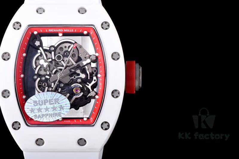 KV Taiwan Factory's Latest Masterpiece! Richard Mill RM055 White Ceramic with White Rubber Strap New Arrival!