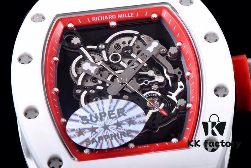 KV Taiwan Factory's Latest Masterpiece! Richard Mill RM055 White Ceramic with White Rubber Strap New Arrival!