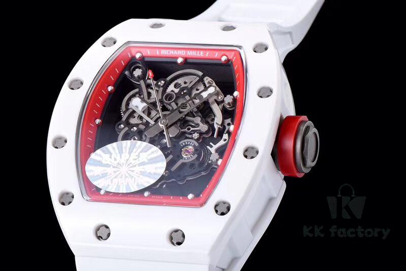 KV Taiwan Factory's Latest Masterpiece! Richard Mill RM055 White Ceramic with White Rubber Strap New Arrival!
