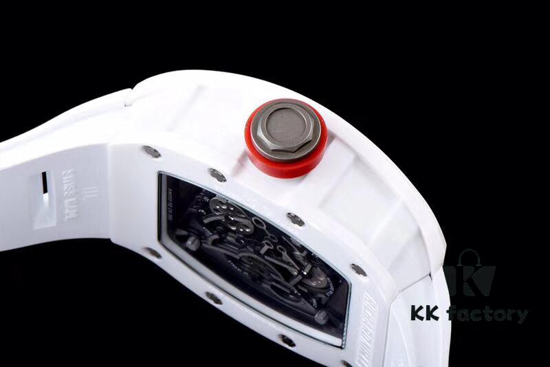 KV Taiwan Factory's Latest Masterpiece! Richard Mill RM055 White Ceramic with White Rubber Strap New Arrival!