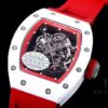 KV Taiwan Factory's Latest Masterpiece! Richard Mill RM055 White Ceramic Case with White/Red Rubber Strap New Arrival!
