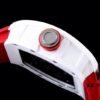 KV Taiwan Factory's Latest Masterpiece! Richard Mill RM055 White Ceramic Case with White/Red Rubber Strap New Arrival!