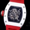 KV Taiwan Factory's Latest Masterpiece! Richard Mill RM055 White Ceramic Case with White/Red Rubber Strap New Arrival!