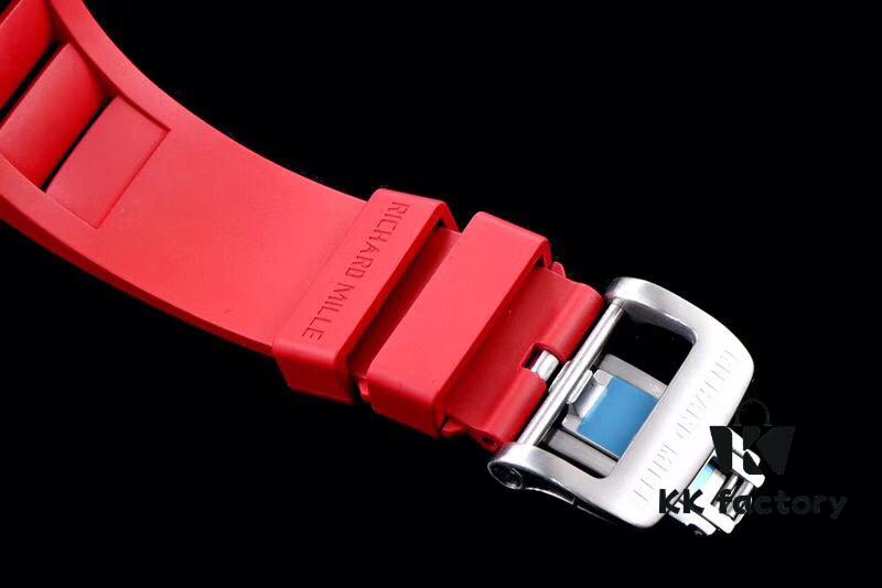 KV Taiwan Factory's Latest Masterpiece! Richard Mill RM055 White Ceramic Case with White/Red Rubber Strap New Arrival!