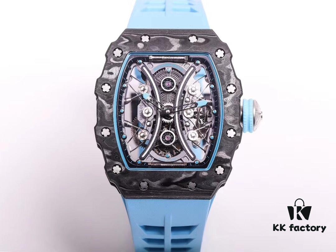 JB Richard Mille RM53-01 Upgraded Version Men's Watch - Carbon Fiber Case with Genuine Tourbillon Movement