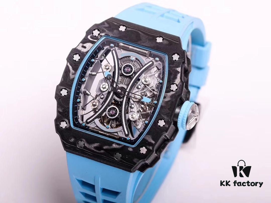JB Richard Mille RM53-01 Upgraded Version Men's Watch - Carbon Fiber Case with Genuine Tourbillon Movement