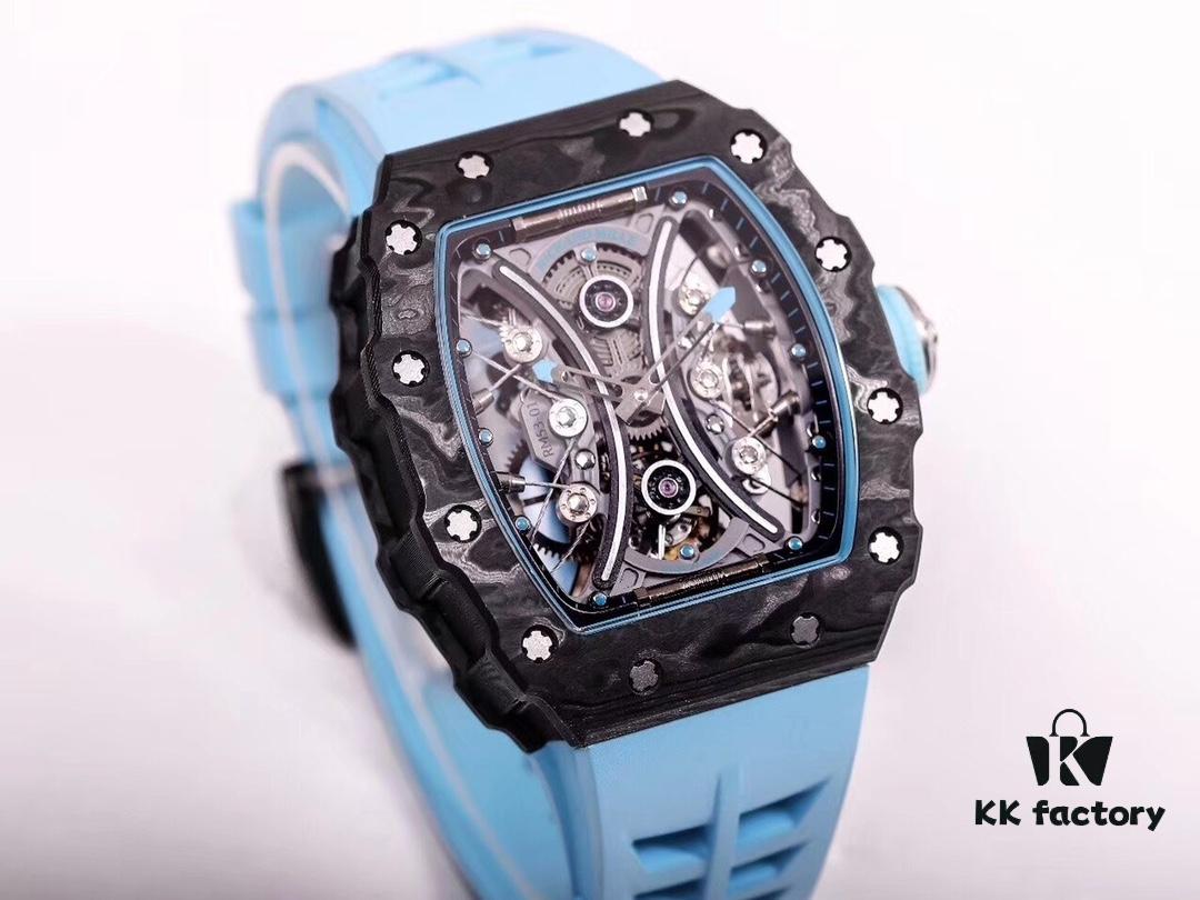 JB Richard Mille RM53-01 Upgraded Version Men's Watch - Carbon Fiber Case with Genuine Tourbillon Movement