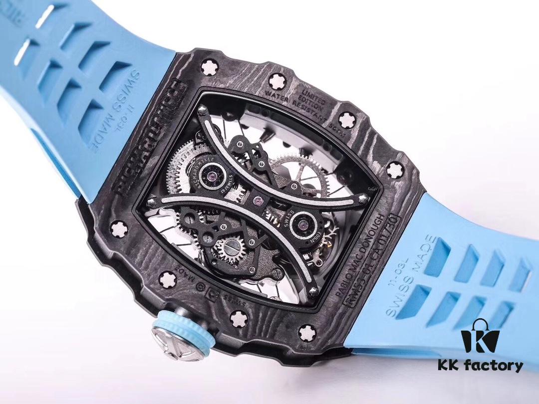 JB Richard Mille RM53-01 Upgraded Version Men's Watch - Carbon Fiber Case with Genuine Tourbillon Movement