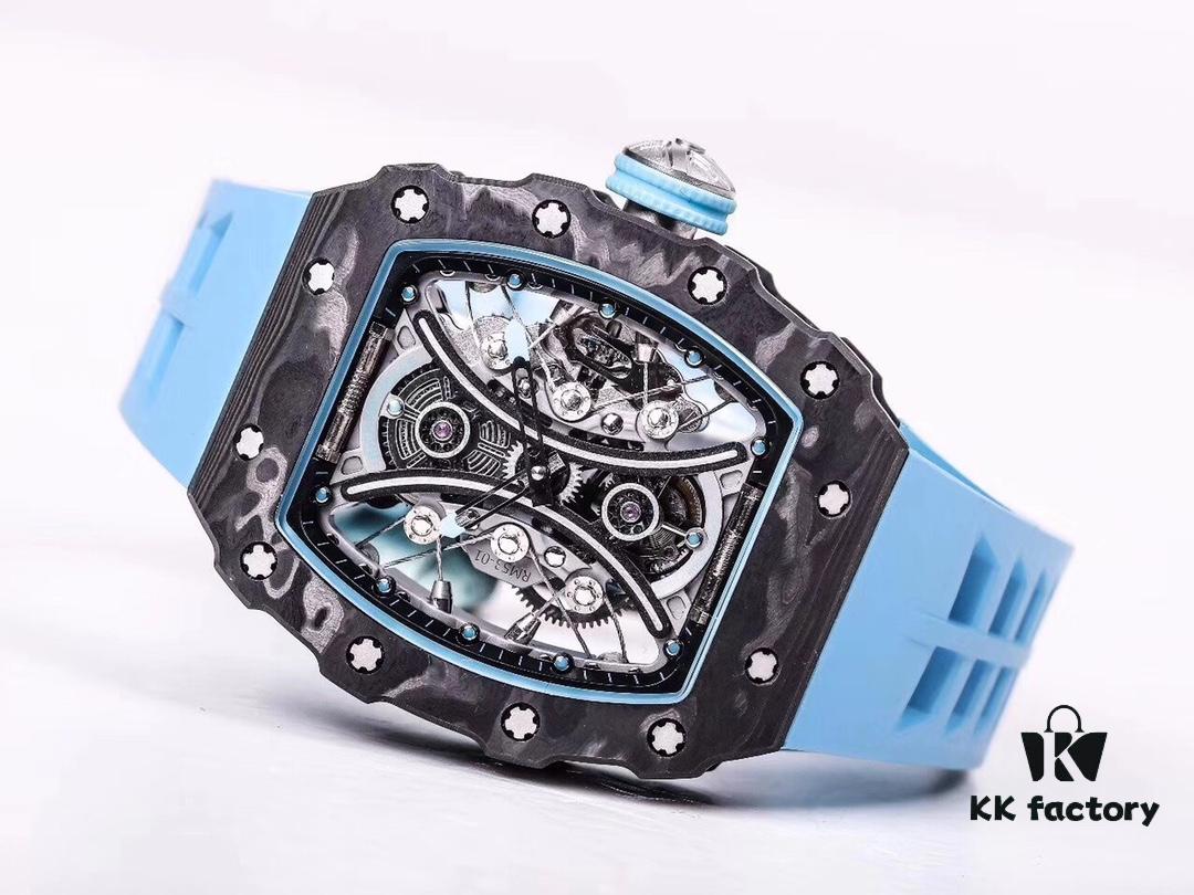 JB Richard Mille RM53-01 Upgraded Version Men's Watch - Carbon Fiber Case with Genuine Tourbillon Movement