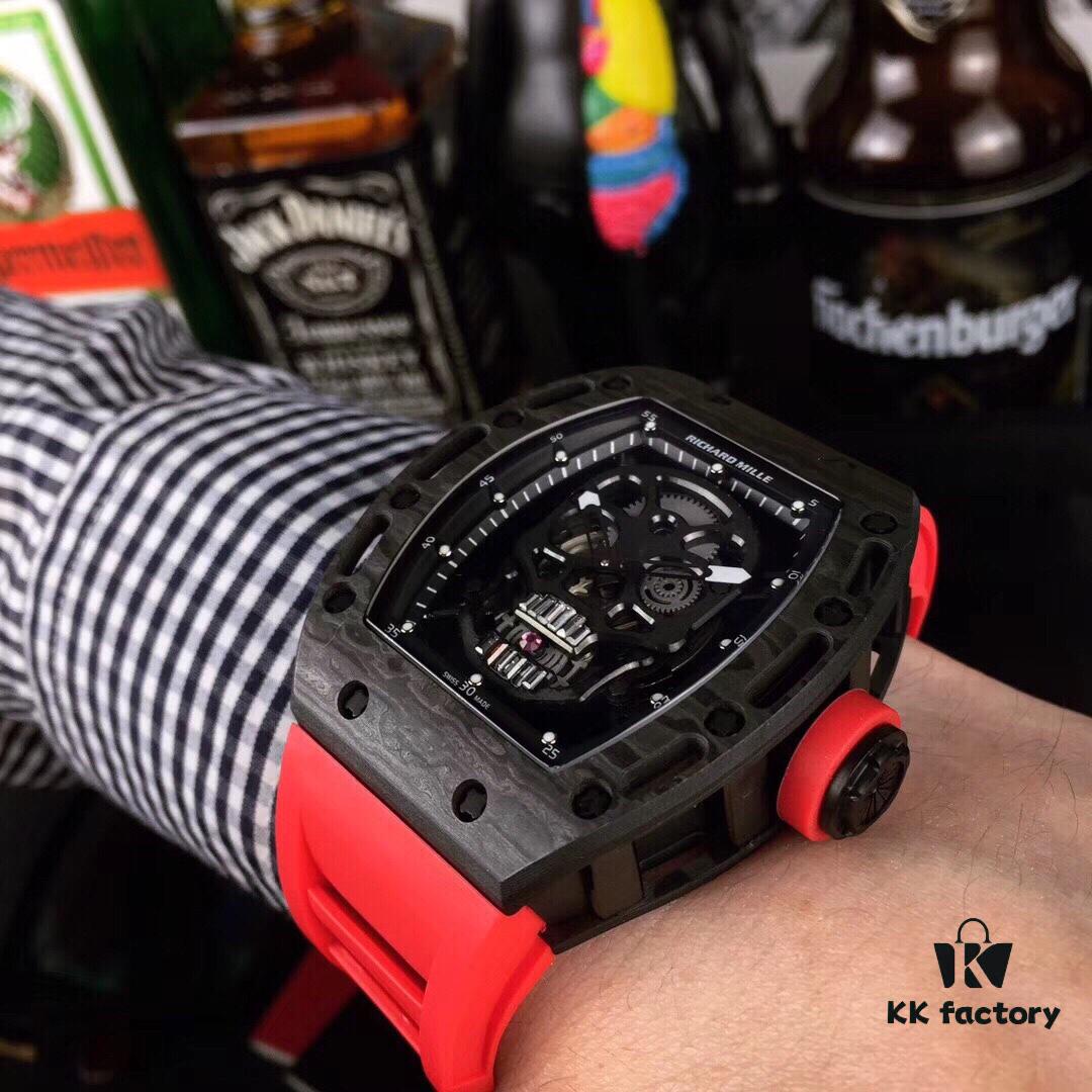 Richard Mille RM052 Series Latest Skull Carbon Fiber Upgrade Edition, Skeleton Design with Carbon Fiber Case and Original Imported Mechanical Movement