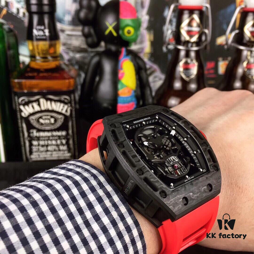 Richard Mille RM052 Series Latest Skull Carbon Fiber Upgrade Edition, Skeleton Design with Carbon Fiber Case and Original Imported Mechanical Movement