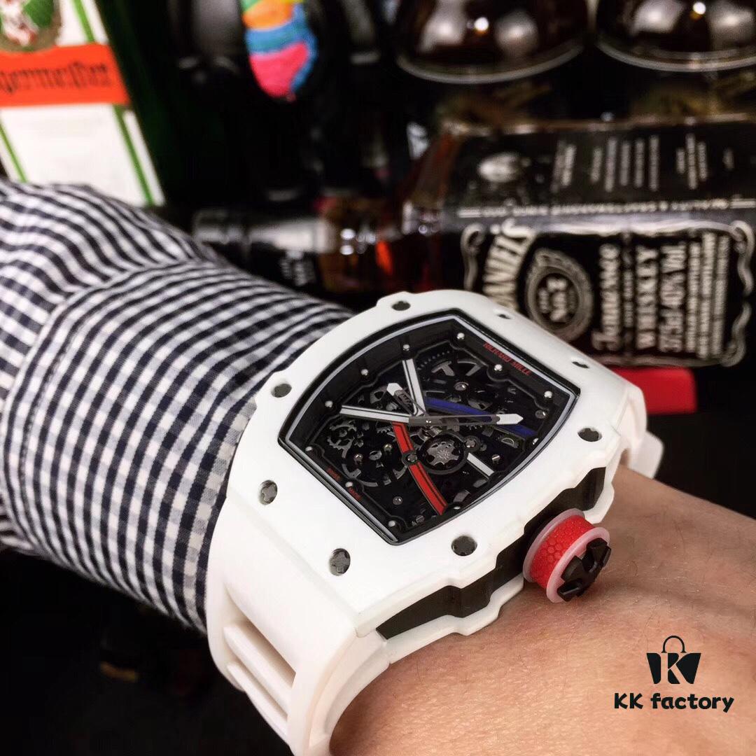 Richard Mille RM67-02 Champion High Jumper Edition 1:1 Precision Molded Case Made of 100% NTPT Carbon Fiber / Ceramic Material with Unique Texture, Equipped with Genuine Citizen Automatic Mechanical Movement Vibrating at 28,800, Fully Crafted Including Case and Small Components, Featuring Mature Technology and Distinctively Dynamic Design Lines, Paired with Special Nylon Strap, Size 48X42mm