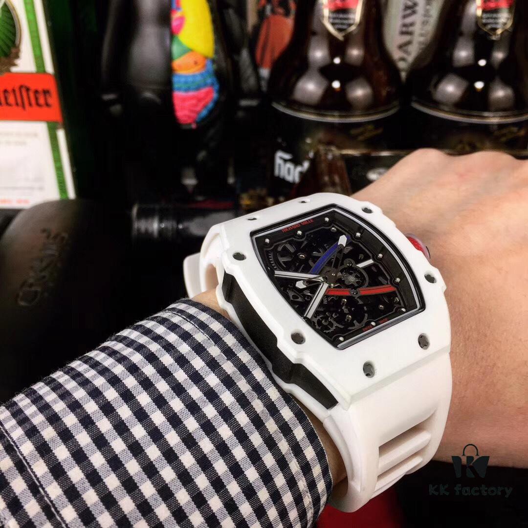 Richard Mille RM67-02 Champion High Jumper Edition 1:1 Precision Molded Case Made of 100% NTPT Carbon Fiber / Ceramic Material with Unique Texture, Equipped with Genuine Citizen Automatic Mechanical Movement Vibrating at 28,800, Fully Crafted Including Case and Small Components, Featuring Mature Technology and Distinctively Dynamic Design Lines, Paired with Special Nylon Strap, Size 48X42mm