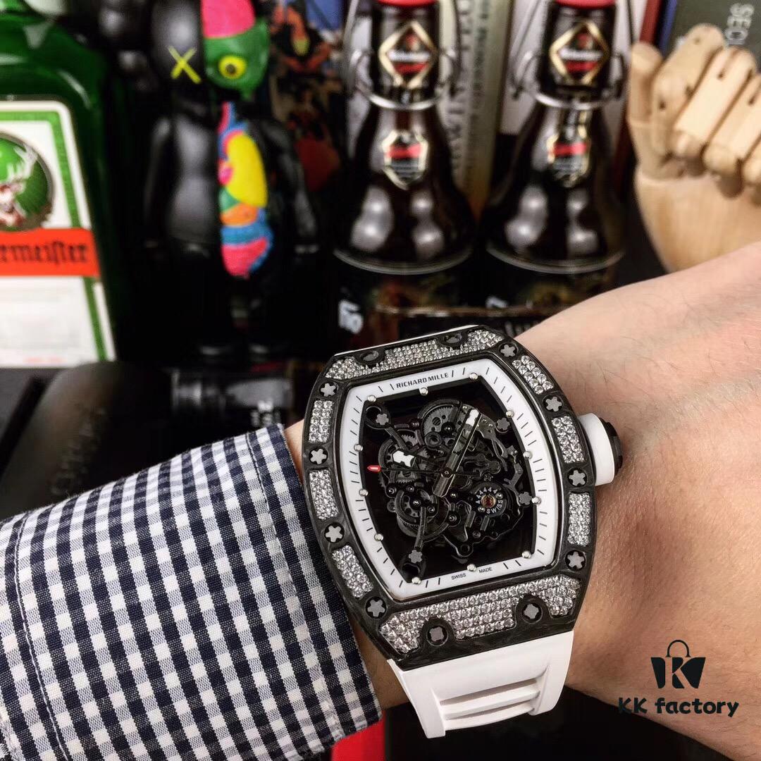 Richard Mille RM055 Series New Diamond-Set Bezel with Original Carbon Fiber Texture