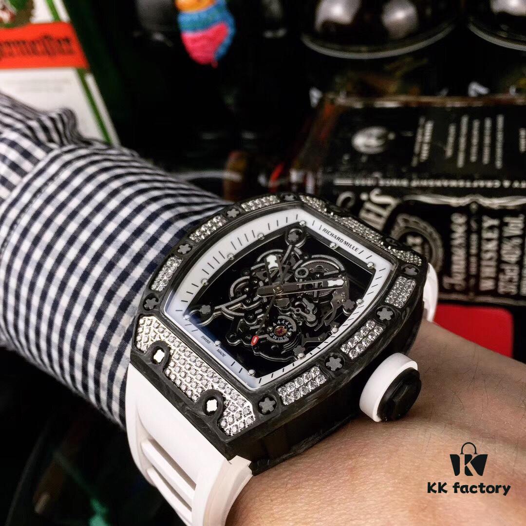 Richard Mille RM055 Series New Diamond-Set Bezel with Original Carbon Fiber Texture