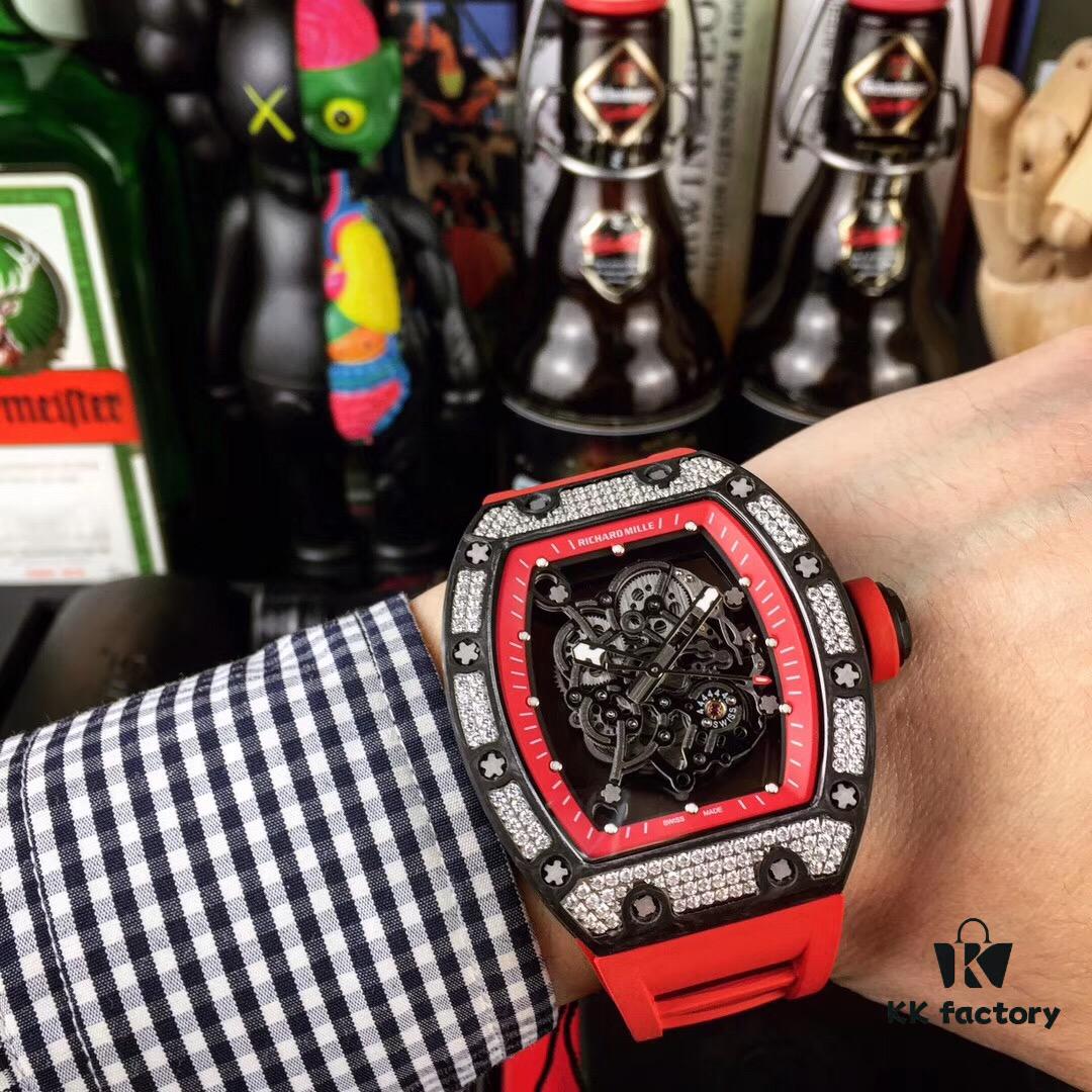 Richard Mille RM055 Series New Diamond-Set Bezel with Original Carbon Fiber Texture