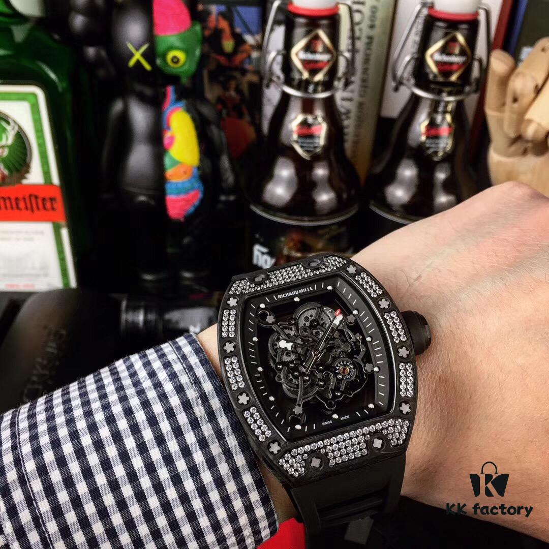 Richard Mille RM055 Series New Diamond-Set Bezel with Original Carbon Fiber Texture