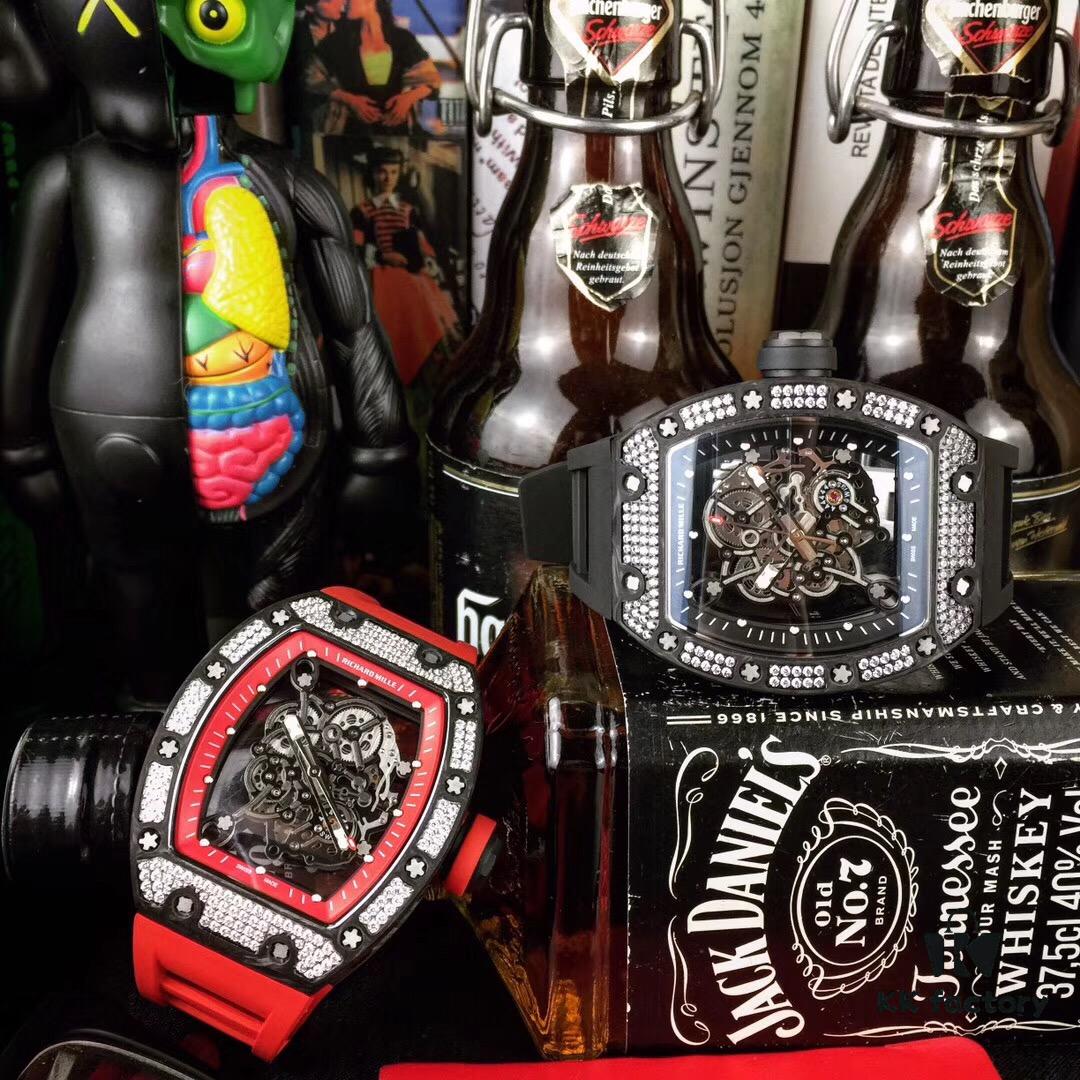 Richard Mille RM055 Series New Diamond-Set Bezel with Original Carbon Fiber Texture