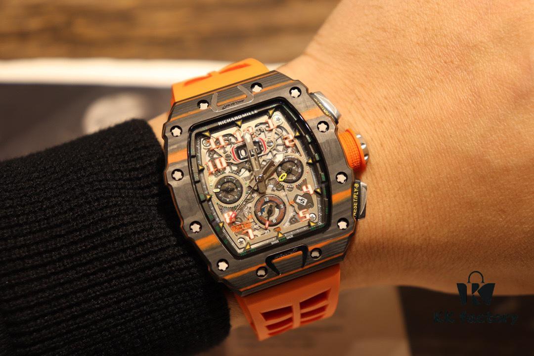Richard Mille RM11-03 Elevated to Artistic Excellence, Premium Carbon Fiber Case with Grand Date, Chronograph, Flyback/Reverse Jump Multi-Function Automatic Movement, Imported Rubber Strap with Original Folding Clasp, 50x40mm – Exemplifying Richard Mill's Luxury and Timeless Heritage