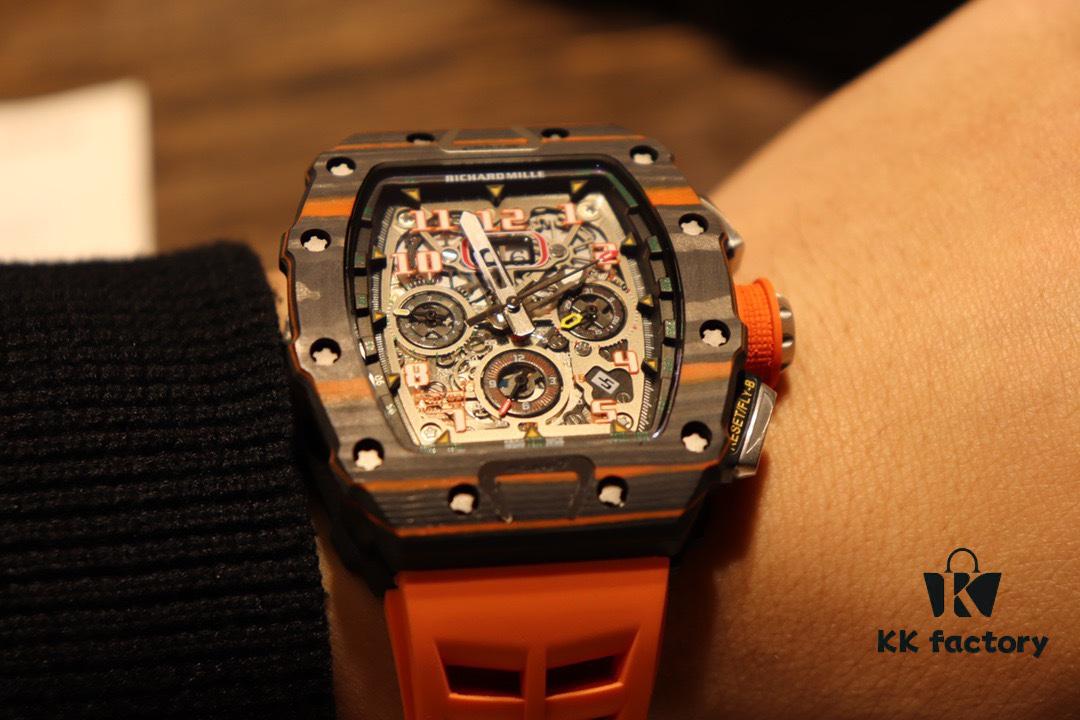 Richard Mille RM11-03 Elevated to Artistic Excellence, Premium Carbon Fiber Case with Grand Date, Chronograph, Flyback/Reverse Jump Multi-Function Automatic Movement, Imported Rubber Strap with Original Folding Clasp, 50x40mm – Exemplifying Richard Mill's Luxury and Timeless Heritage