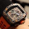 Richard Mille RM11-03 Elevated to Artistic Excellence, Premium Carbon Fiber Case with Grand Date, Chronograph, Flyback/Reverse Jump Multi-Function Automatic Movement, Imported Rubber Strap with Original Folding Clasp, 50x40mm – Exemplifying Richard Mill's Luxury and Timeless Heritage