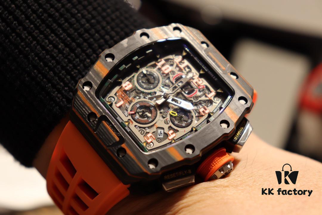 Richard Mille RM11-03 Elevated to Artistic Excellence, Premium Carbon Fiber Case with Grand Date, Chronograph, Flyback/Reverse Jump Multi-Function Automatic Movement, Imported Rubber Strap with Original Folding Clasp, 50x40mm – Exemplifying Richard Mill's Luxury and Timeless Heritage