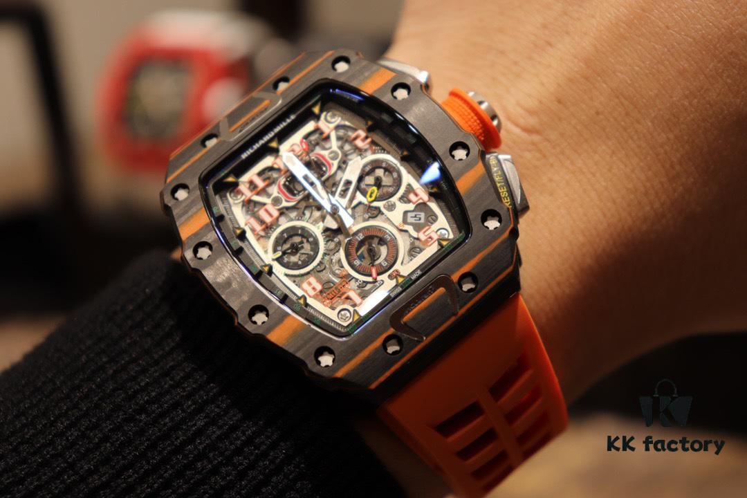 Richard Mille RM11-03 Elevated to Artistic Excellence, Premium Carbon Fiber Case with Grand Date, Chronograph, Flyback/Reverse Jump Multi-Function Automatic Movement, Imported Rubber Strap with Original Folding Clasp, 50x40mm – Exemplifying Richard Mill's Luxury and Timeless Heritage