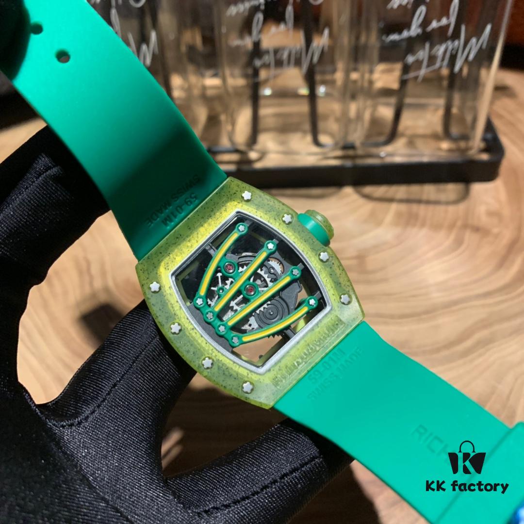 Richard Mille RM59-01 in Imported Green-Yellow Special Polymer, Skeleton Automatic Movement with Mineral Tempered Glass