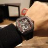 Richard Mille Richard Miller Watch with Carbon Fiber Case, 43*50mm, Waterproof Strap with Original Folding Clasp, Bold and Unique Dial Design for the Individual