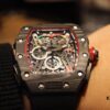 Richard Mille Richard Miller Watch with Carbon Fiber Case, 43*50mm, Waterproof Strap with Original Folding Clasp, Bold and Unique Dial Design for the Individual