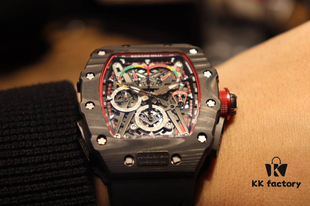 Richard Mille Richard Miller Watch with Carbon Fiber Case, 43*50mm, Waterproof Strap with Original Folding Clasp, Bold and Unique Dial Design for the Individual