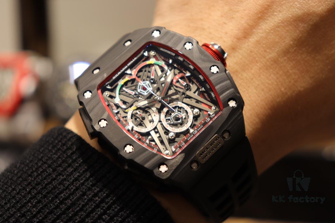 Richard Mille Richard Miller Watch with Carbon Fiber Case, 43*50mm, Waterproof Strap with Original Folding Clasp, Bold and Unique Dial Design for the Individual