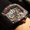 Richard Mille Richard Miller Watch with Carbon Fiber Case, 43*50mm, Waterproof Strap with Original Folding Clasp, Bold and Unique Dial Design for the Individual