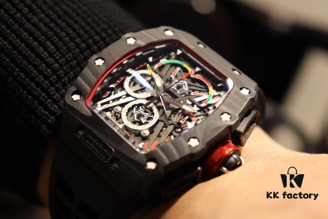 Richard Mille Richard Miller Watch with Carbon Fiber Case, 43*50mm, Waterproof Strap with Original Folding Clasp, Bold and Unique Dial Design for the Individual
