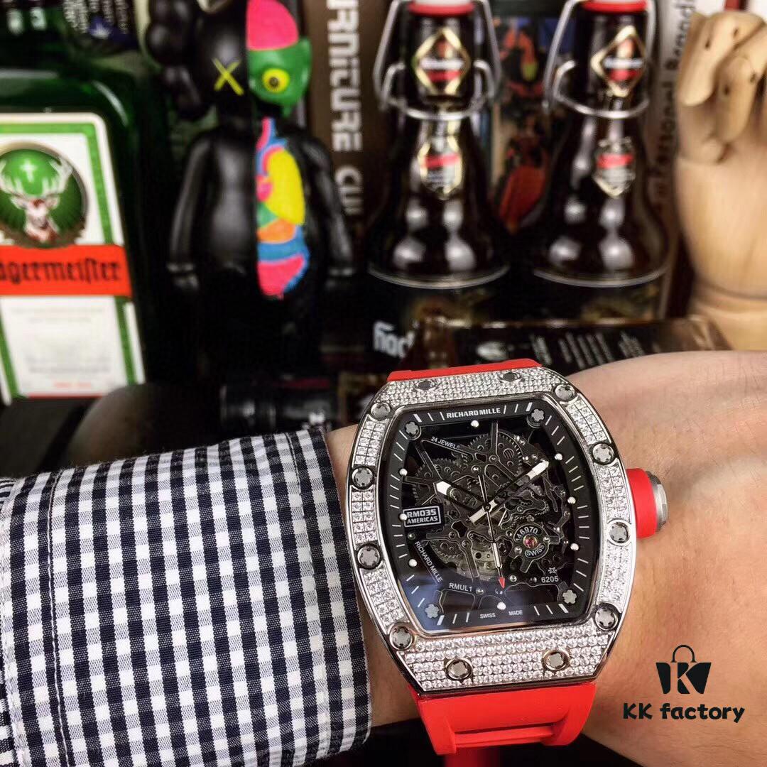 Richard Mille RM035-AMERICA5 Diamond-Paved Case with Anti-Reflective Sapphire Crystal - Premium Replica