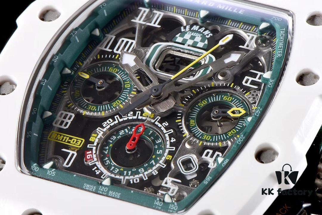 KV Taiwan Factory Masterpiece, Strong Debut: Richard Mille RM011-03LMC Ceramic Watch, Classic Racing Series