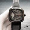 SevenFriday M3/01! Shipment Ready! Model: SF-M3/01, Size: 47mm x 13mm, Movement: Japanese Citizen Miyota 8215 Mechanical Movement [Same as Authentic], Aerodynamic Y-Wing Design with Sandblasted and Polished Black & Gunmetal Dial, Seven Stars Logo at 7 o'clock, Triple Overlapping White Disks for Hours, Minutes and Seconds, Red Accents at 9 o'clock, Red Arrow Indicator for Minutes, 5-Second Increments on Subdial, Premium Men's Mechanical Watch by SJ Quality Guaranteed